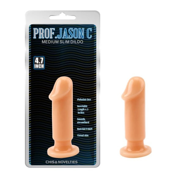 CHISA Prof Jason C Medium Slim Dildo 4.7" Flesh