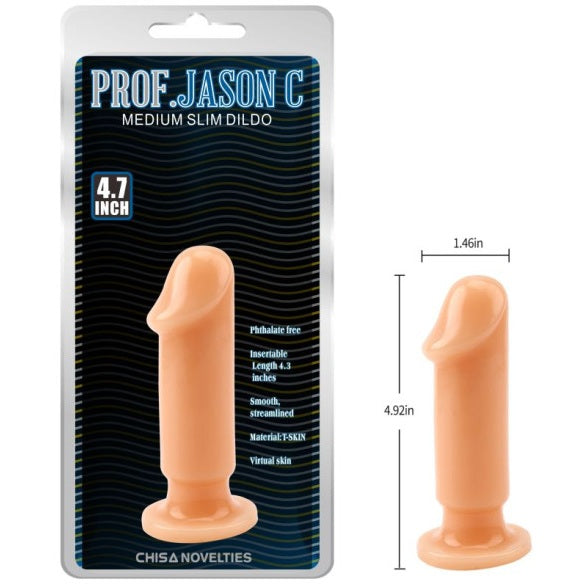 CHISA Prof Jason C Medium Slim Dildo 4.7" Flesh