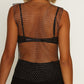 Muse Lingerie Black Mesh Diamante Studded Mesh Top One Size