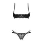 Obsessive Lingerie Nutris 2 Pc Crotchless Bra Panty Set Size XS/S or M/L
