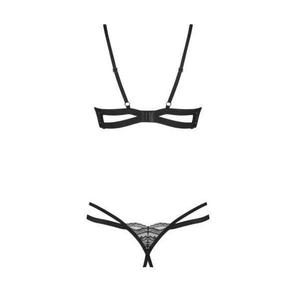 Obsessive Lingerie Nutris 2 Pc Crotchless Bra Panty Set Size XS/S or M/L