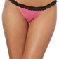 Dreamgirl Open Back Bikini Panty Hot Pink/Red - Size S/M/L/XL