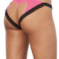 Dreamgirl Open Back Bikini Panty Hot Pink/Red - Size S/M/L/XL