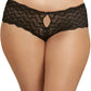 Dreamgirl Heart Cutout Lace Panty Black - Plus Size 1X/2X/3X