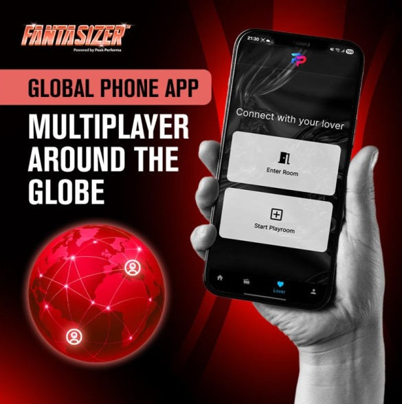 Peak Performa Hypershaker Automatic App Controlled LCD Masturbator Red