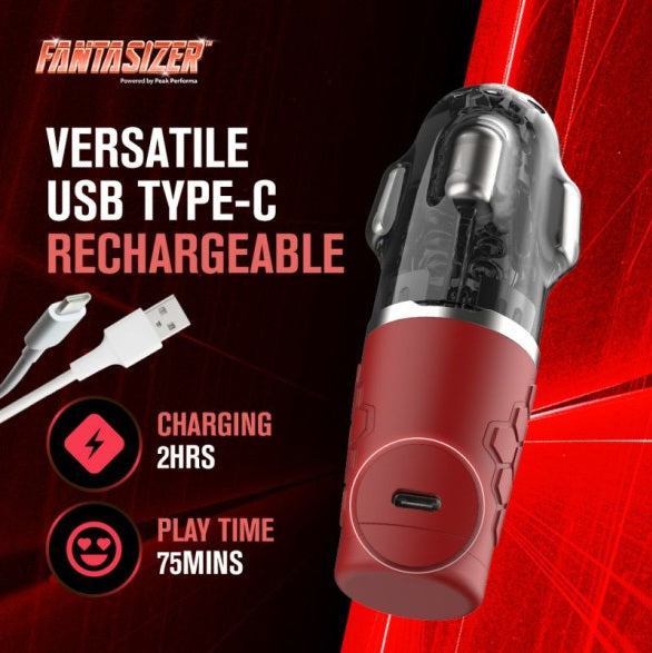 Peak Performa Hypershaker Automatic App Controlled LCD Masturbator Red