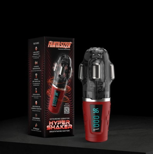 Peak Performa Hypershaker Automatic App Controlled LCD Masturbator Red