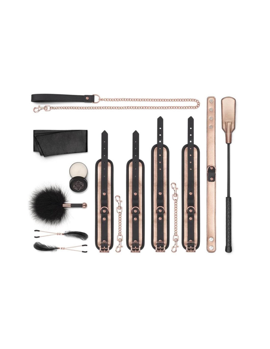 EDC | Rosy Gold - Nouveau Sylish Bondage Kit BDSM - 9 Piece Set Kit