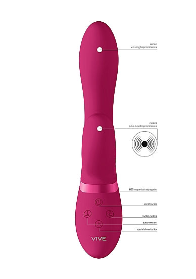 Shots Toys | VIVE Kyra Pulse Clitoral Rabbit Vibrator USB Rechargeable Pink