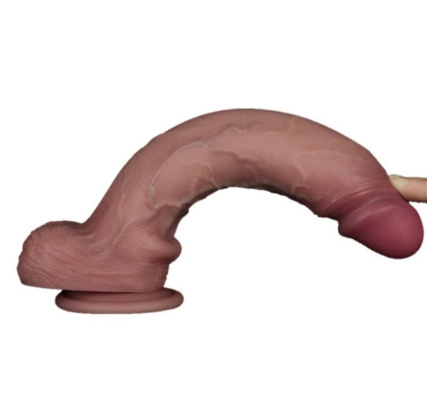 Lovetoy Sliding Skin Pro Dual Layer Silicone Dong Dildo 10"