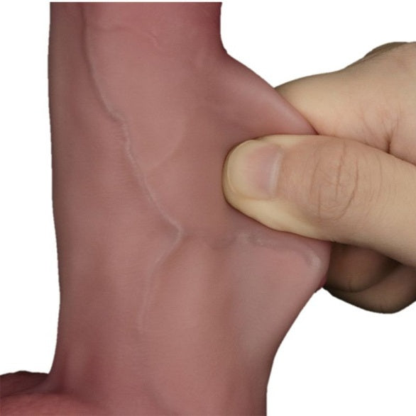 Lovetoy Sliding Skin Pro Dual Layer Silicone Dong Dildo 8"
