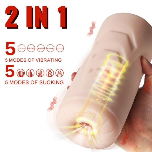 Xise Suctroker Dual Density Vibrating Sucking Vaginal Masturbator V1