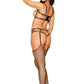 Dreamgirl Open Cup Bra, G-String Choker Leopard Size OS