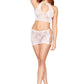 Dreamgirl Seamless Lace Bralette and Mini-Skirt Set with Gold-Heart Details Size OS