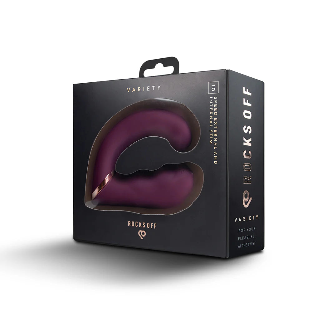 Rocks Off Variety Wearable Clitoral G-Spot Vibrator – Burgundy