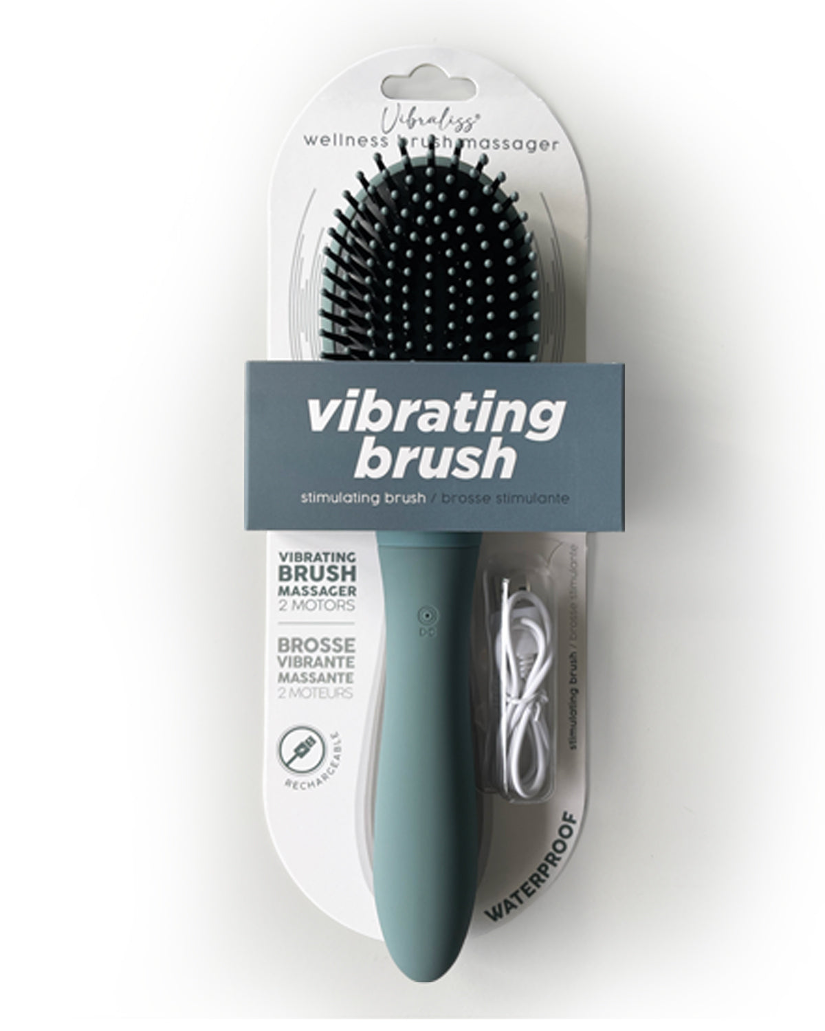 Vibraliss Luxury Vibrating Hairbrush Massager Grey Blue