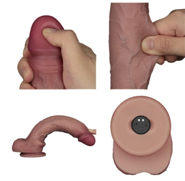 Lovetoy Vibrating Sliding Skin Pro II Silicone Dong Dildo 10" Remote