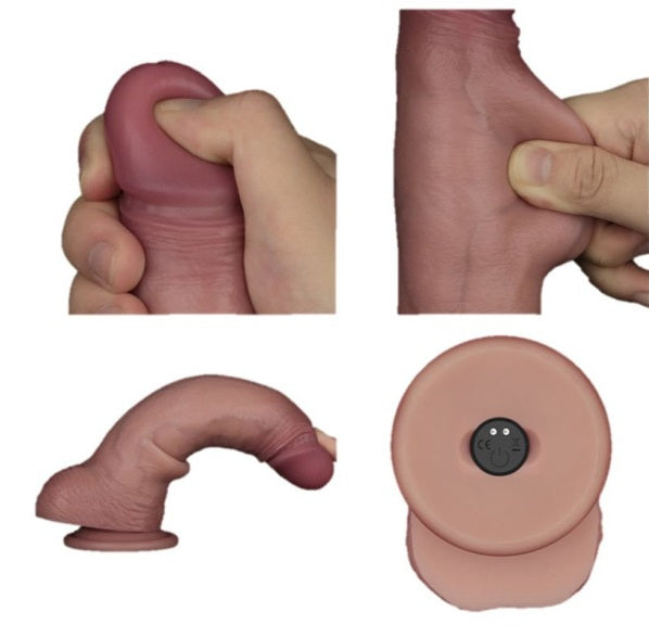 Lovetoy Vibrating Sliding Skin Pro II Silicone Dong Dildo 8.5" Remote