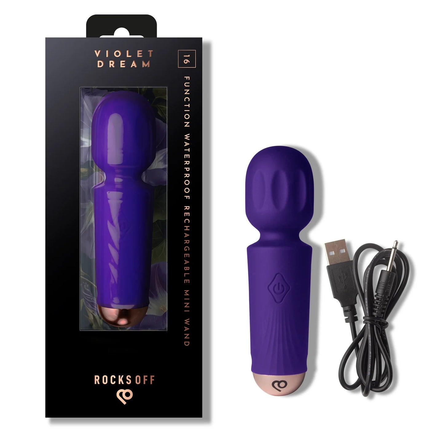 Rocks Off Rechargeable Mini Wand - Violet Dream