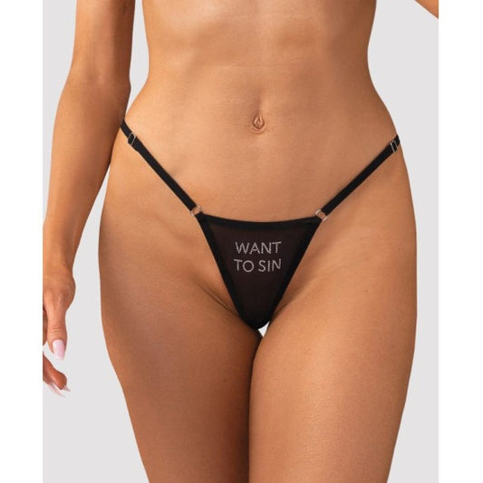 Obsessive Lingerie Want To Sin Thong Size S/M