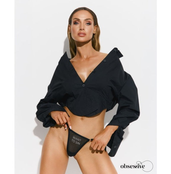 Obsessive Lingerie Want To Sin Thong Size S/M
