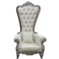 Domina Throne Chair Silver Frame Cream Cushion