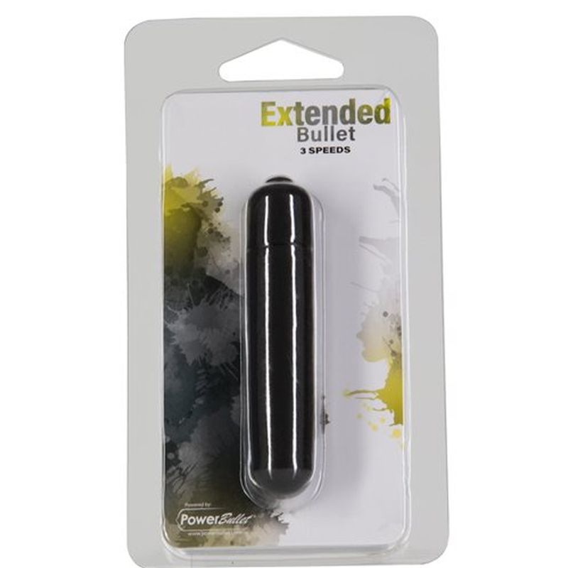 PowerBullet Extended 9cm 3 Speed Bullet Vibrator Black