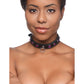 Master Series Bling Vixen Leather Choker w/ Purple Rhinestones