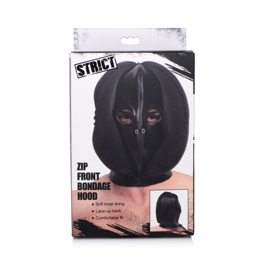Strict Zip Front Bondage Hood Black