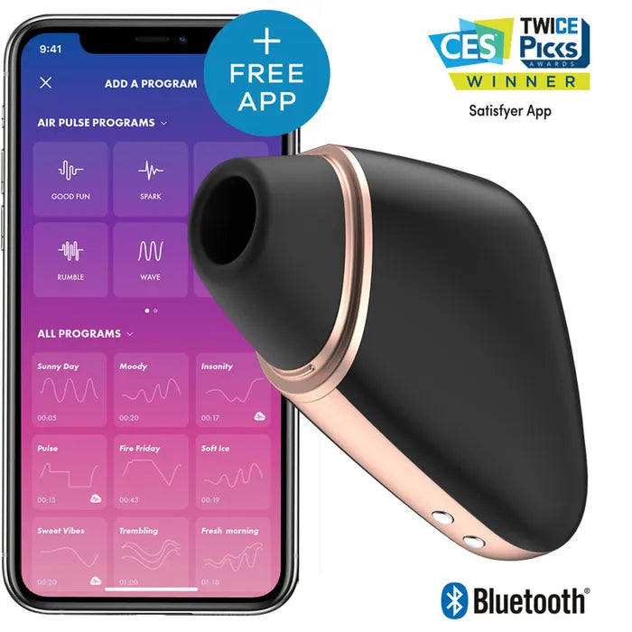 Satisfyer Love Triangle App Controlled USB Rechargeable Clitoral Vibrator Black