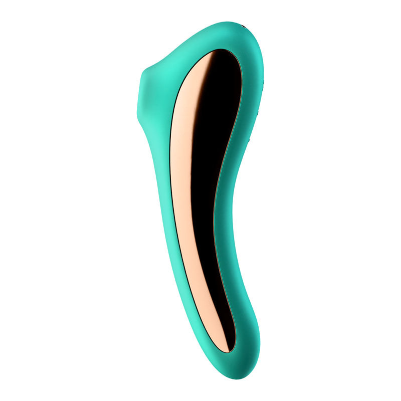 Satisfyer Dual Kiss USB-Rechargeable Clitoral Stimulator - Turquoise