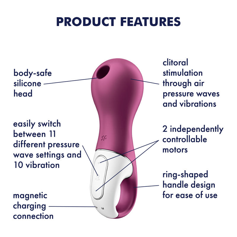 Satisfyer Lucky Libra Air Pulsation Stimulator with Vibration - Berry Red