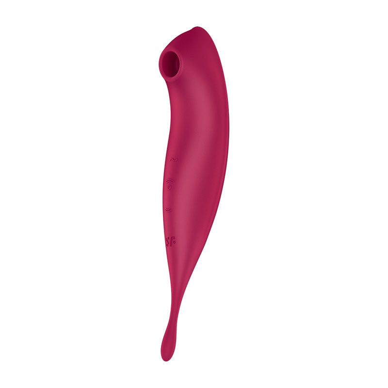 Satisfyer Twirling Pro+ Hybrid Air Pulse Vibrator (App) - Dark Red
