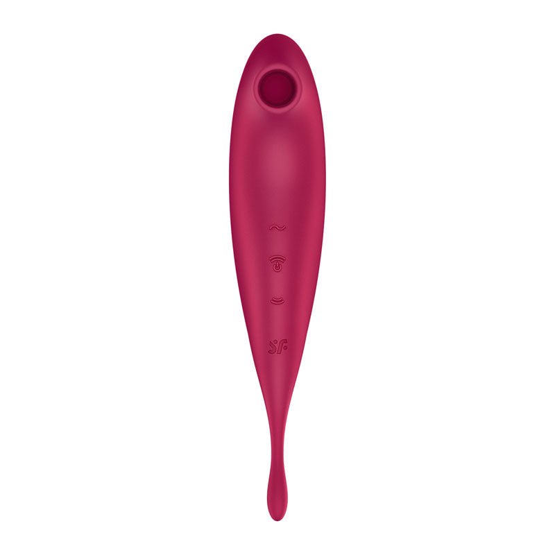Satisfyer Twirling Pro+ Hybrid Air Pulse Vibrator (App) - Dark Red
