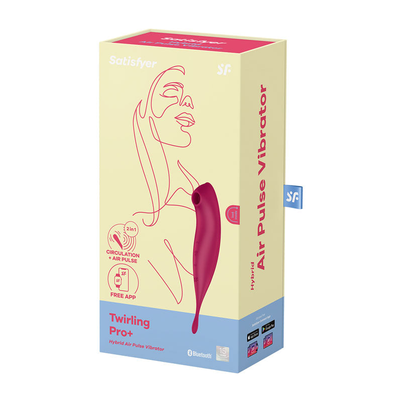 Satisfyer Twirling Pro+ Hybrid Air Pulse Vibrator (App) - Dark Red