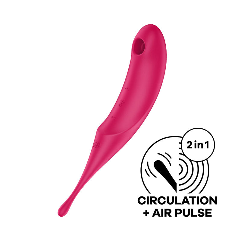 Satisfyer Twirling Pro+ Hybrid Air Pulse Vibrator - Red