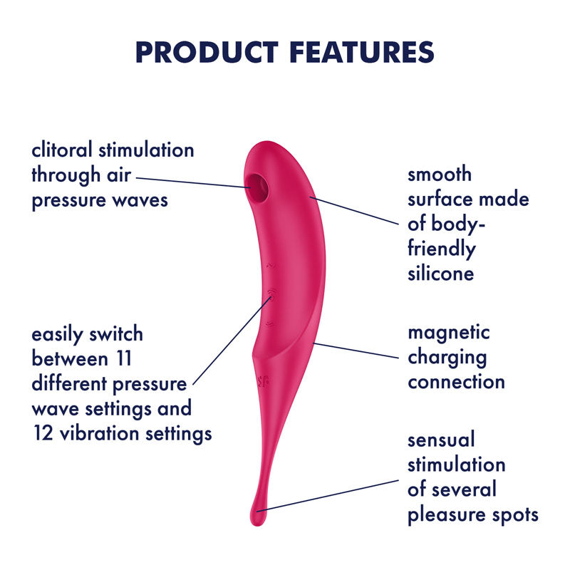 Satisfyer Twirling Pro+ Hybrid Air Pulse Vibrator - Red