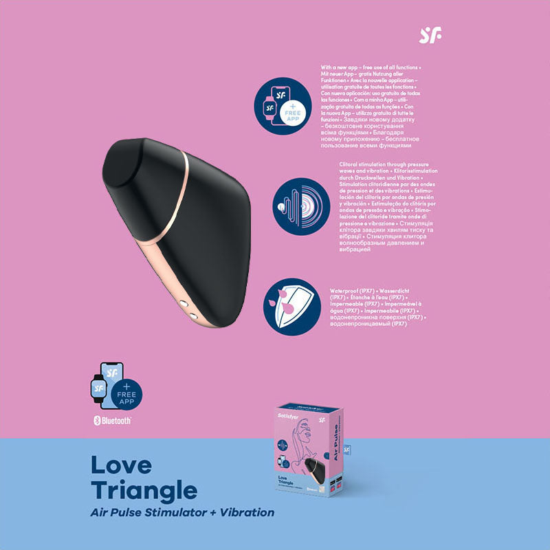 Satisfyer Love Triangle App Controlled USB Rechargeable Clitoral Vibrator Black