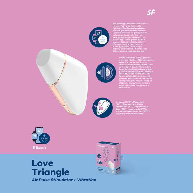 Satisfyer Love Triangle App Controlled USB Rechargeable Clitoral Vibrator White